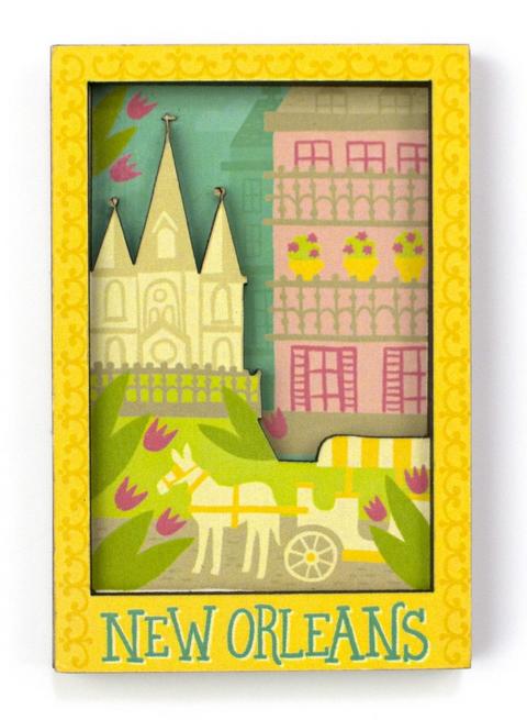 New Orleans Wooden 3D Magnet