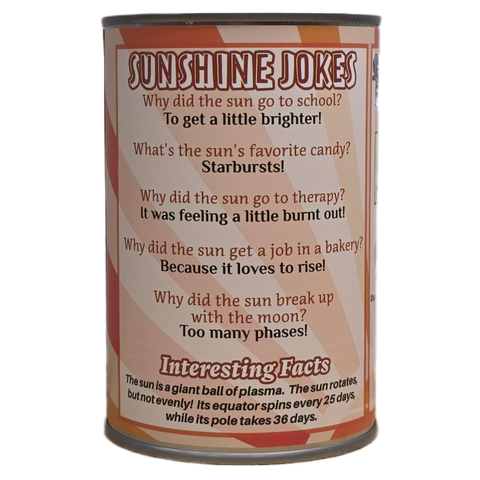 Sol the Canned Sunshine - Eco-Friendly Sun Plush w/Jokes: Pop Top Lid