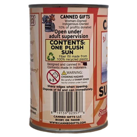 Sol the Canned Sunshine - Eco-Friendly Sun Plush w/Jokes: Pop Top Lid