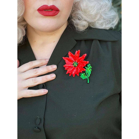 Poinsettia Statement Brooch