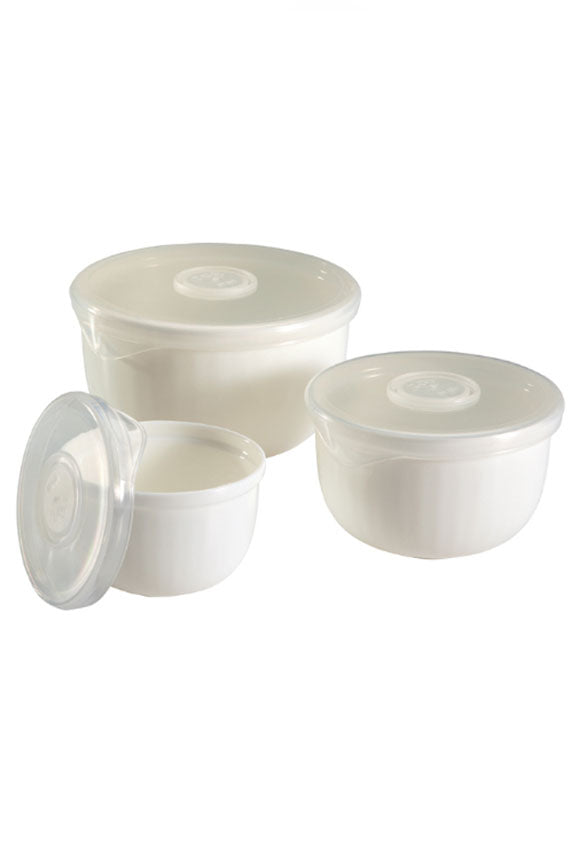 Prep Ease 3 Piece Prep Bowl Set With Lids/Multiple Colors - New Orleans  School of Cooking