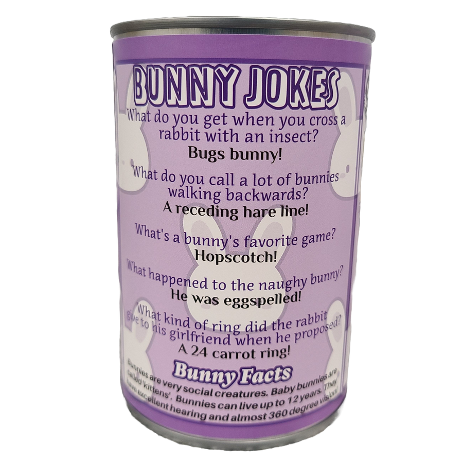 Canned Bunny | Easter Gift | Plush in Can w/Jokes: Pop Top Lid