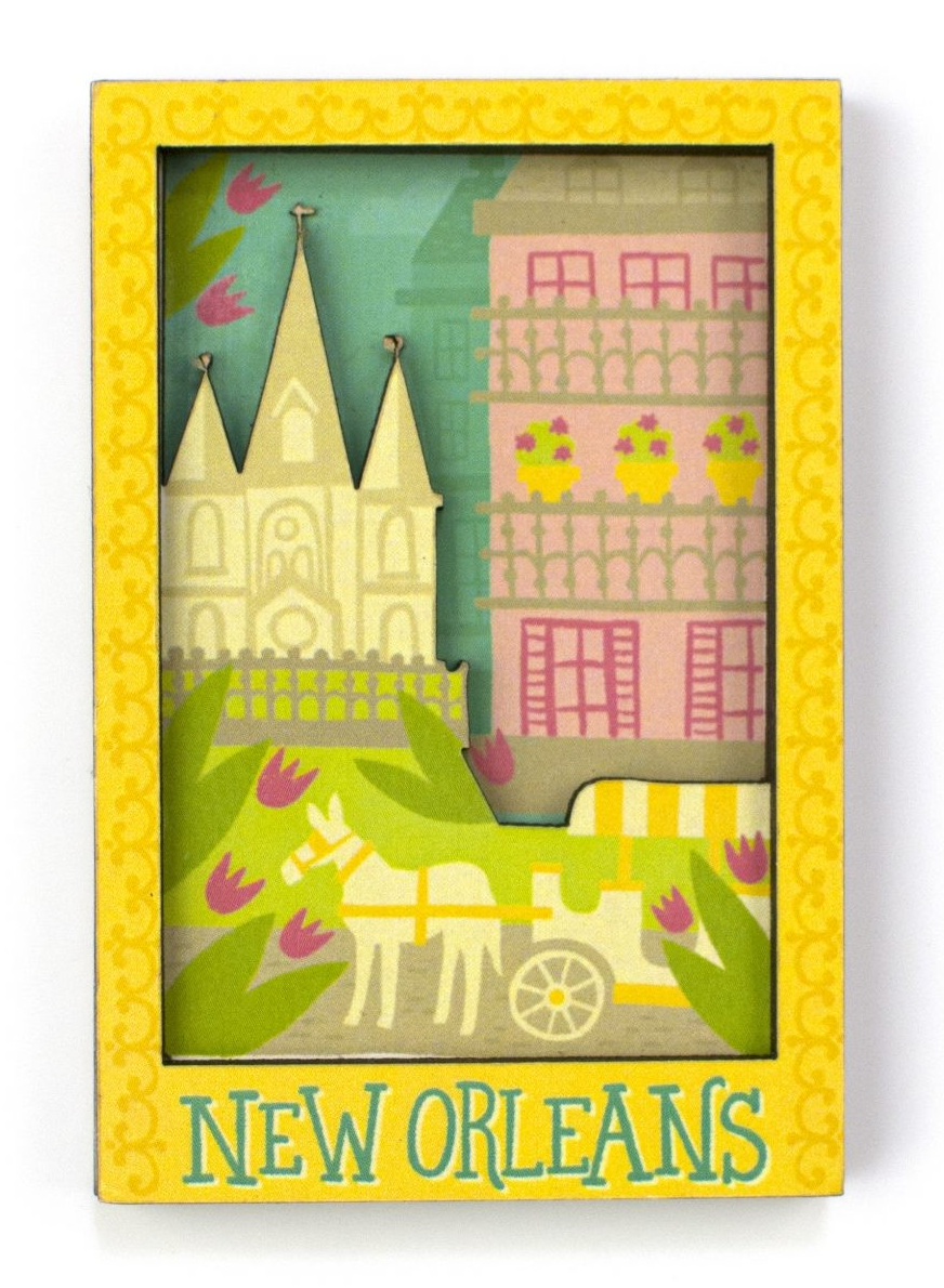New Orleans Wooden 3D Magnet