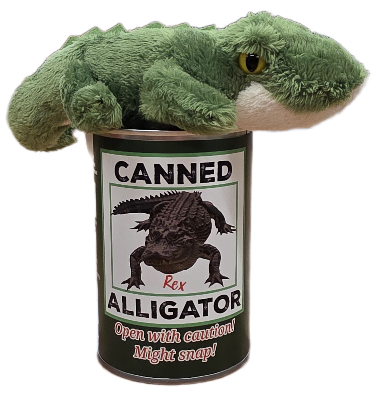 Rex the Canned Alligator | Stuffed Animal Plush w/Jokes: Pop Top Lid