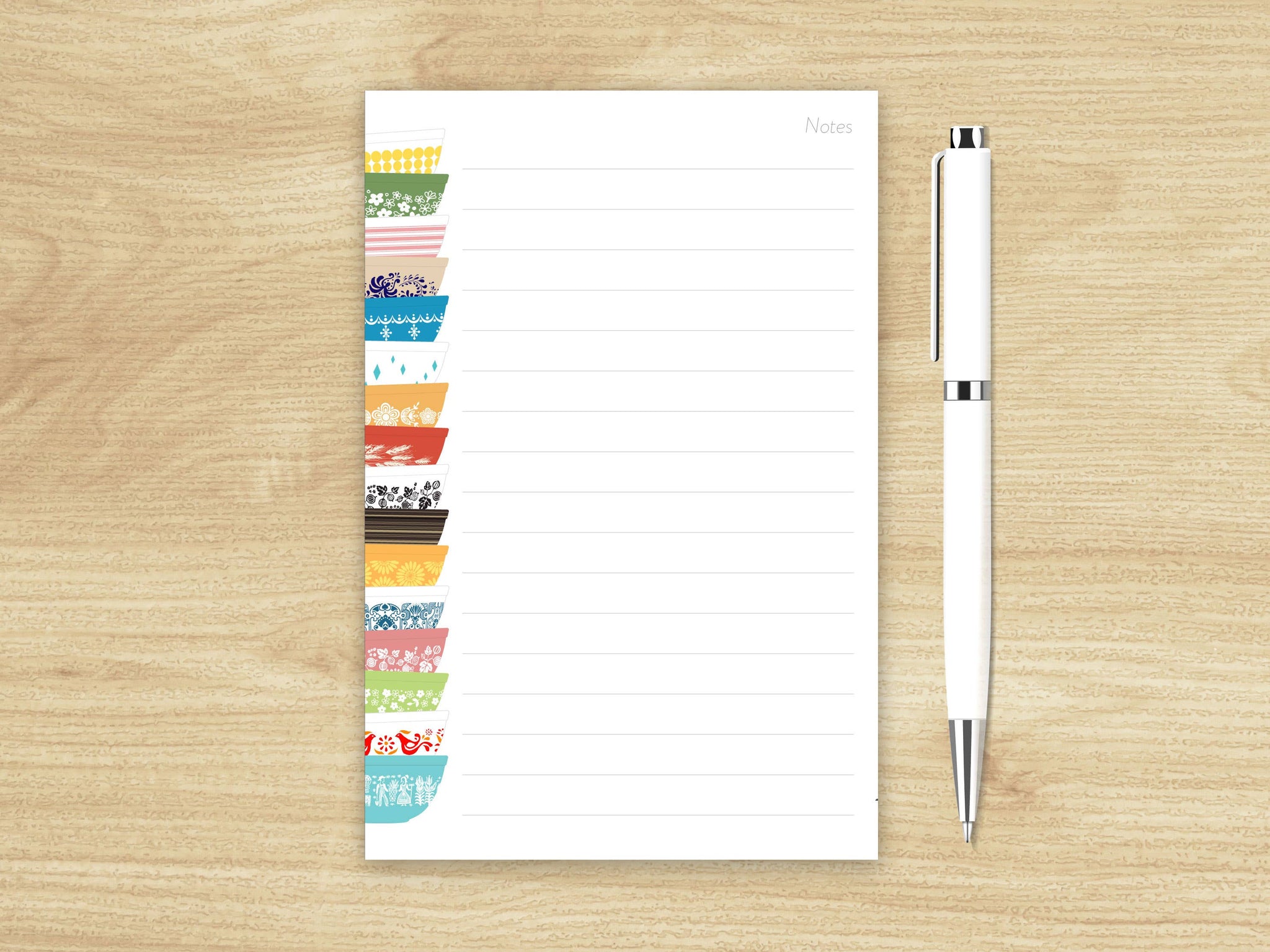 Pyrex-Inspired Stack Notepad – Retro Writing Pad