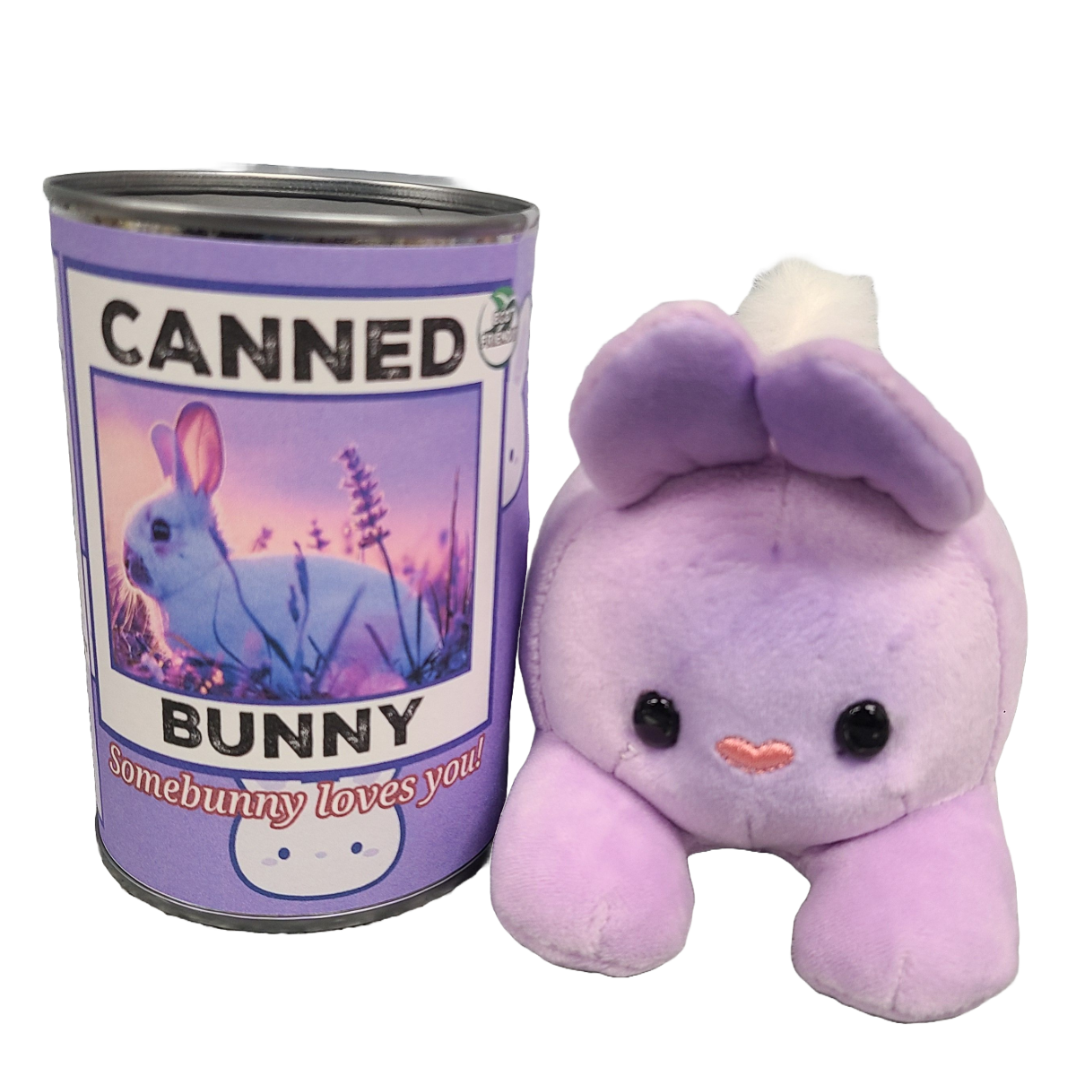 Canned Bunny | Easter Gift | Plush in Can w/Jokes: Pop Top Lid