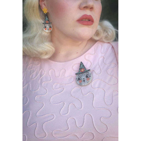 Bloomin' Luna Witch Brooch