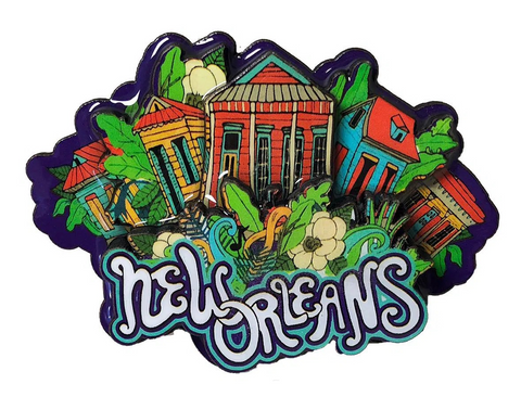 New Orleans Shotgun House Epoxy Magnet