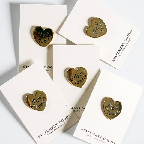 New Orleans Heart Enamel Pin