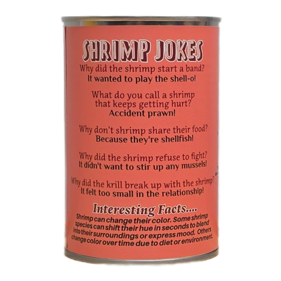 Can O' Shrimp - EcoFriendly Plush Gift for Fishermen w/Jokes: Pop Top Lid