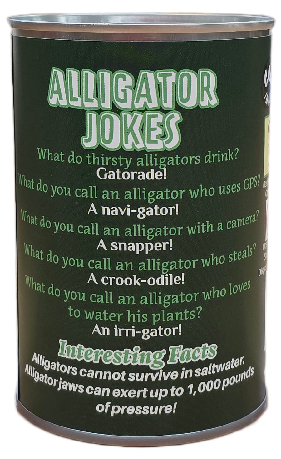 Rex the Canned Alligator | Stuffed Animal Plush w/Jokes: Pop Top Lid