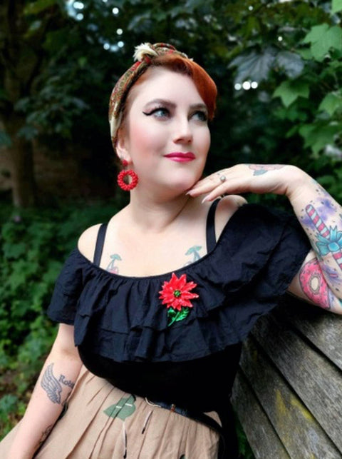 Poinsettia Statement Brooch