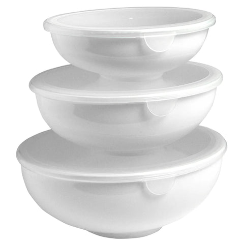 Hutzler Nesting Prep Bowls with Lids, Set of 3, Multiple Colors