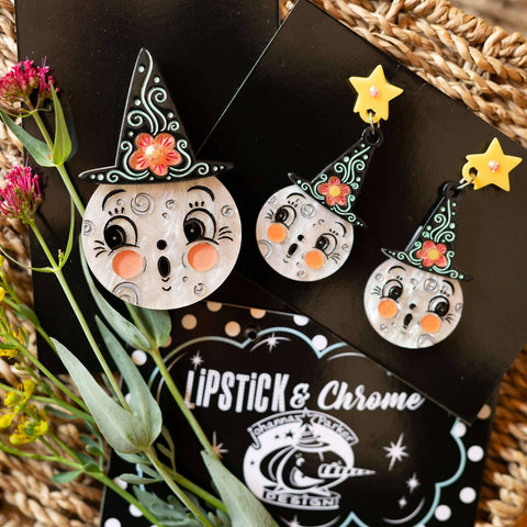 Bloomin' Luna Witch Brooch