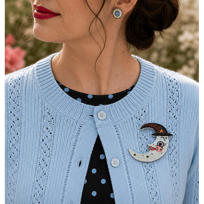 Witchy Crescent Moonhilda Brooch
