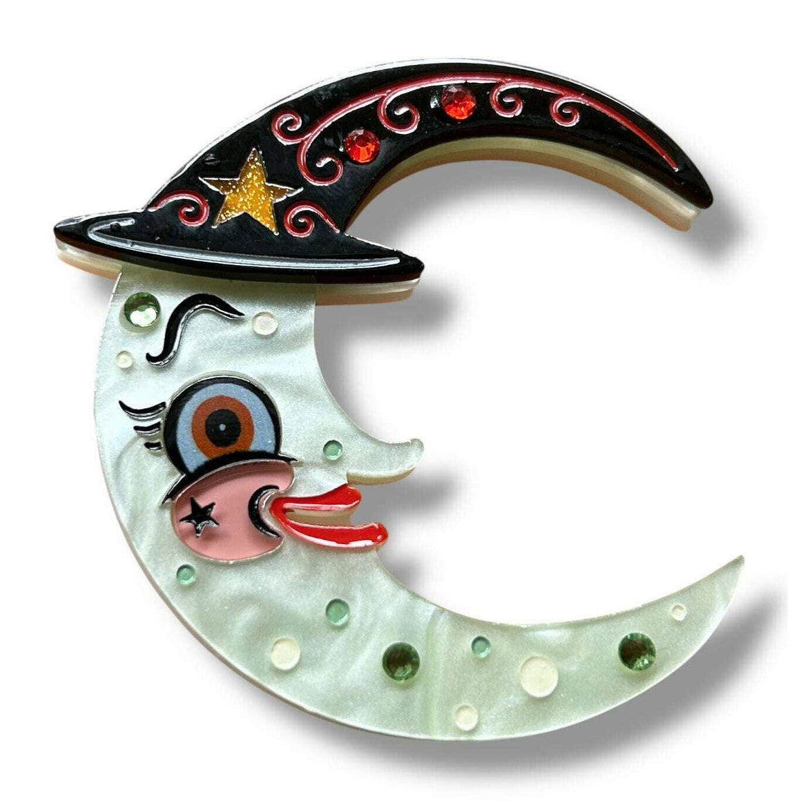 Witchy Crescent Moonhilda Brooch
