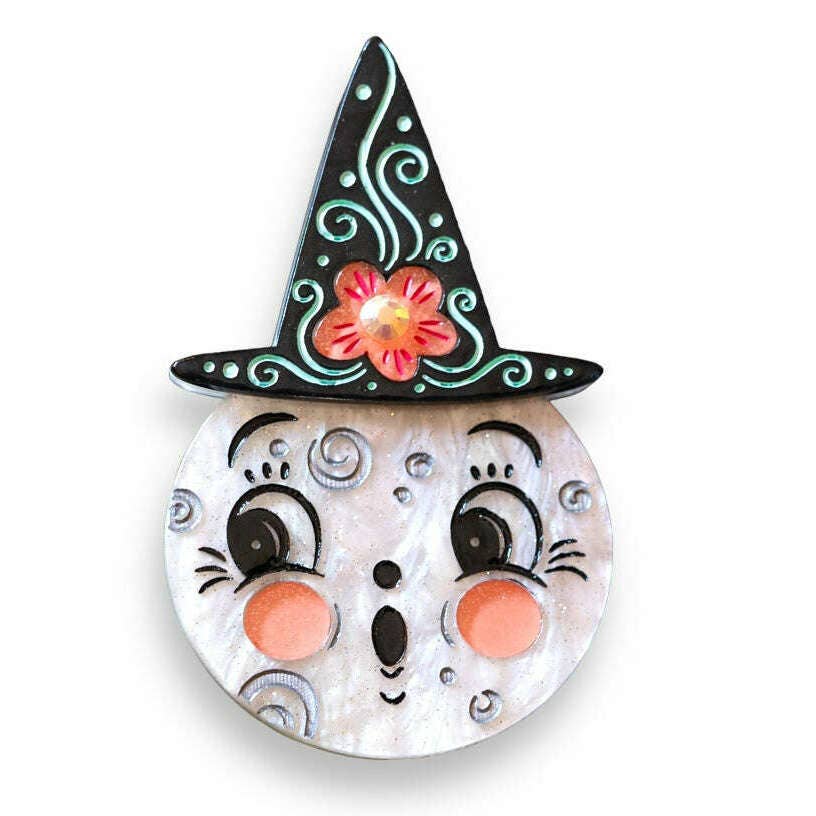 Bloomin' Luna Witch Brooch