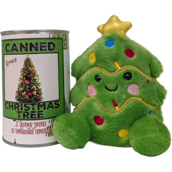 Spruce the Canned Christmas Tree - Plush in Can w/Jokes: Pop Top Lid