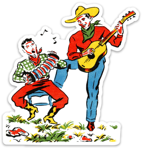 Singing Cowboys Retro Sticker
