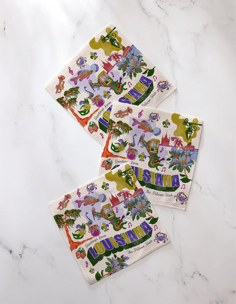 Greetings From Louisiana Dishcloth Set
