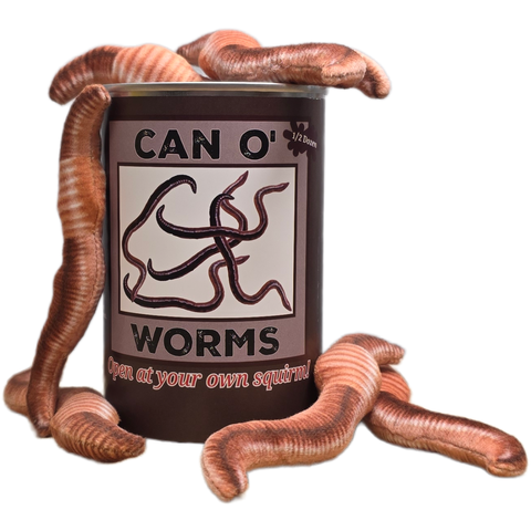 Can O' Worms - EcoFriendly Plush Gift for Fishermen w/Jokes: Pop Top Lid