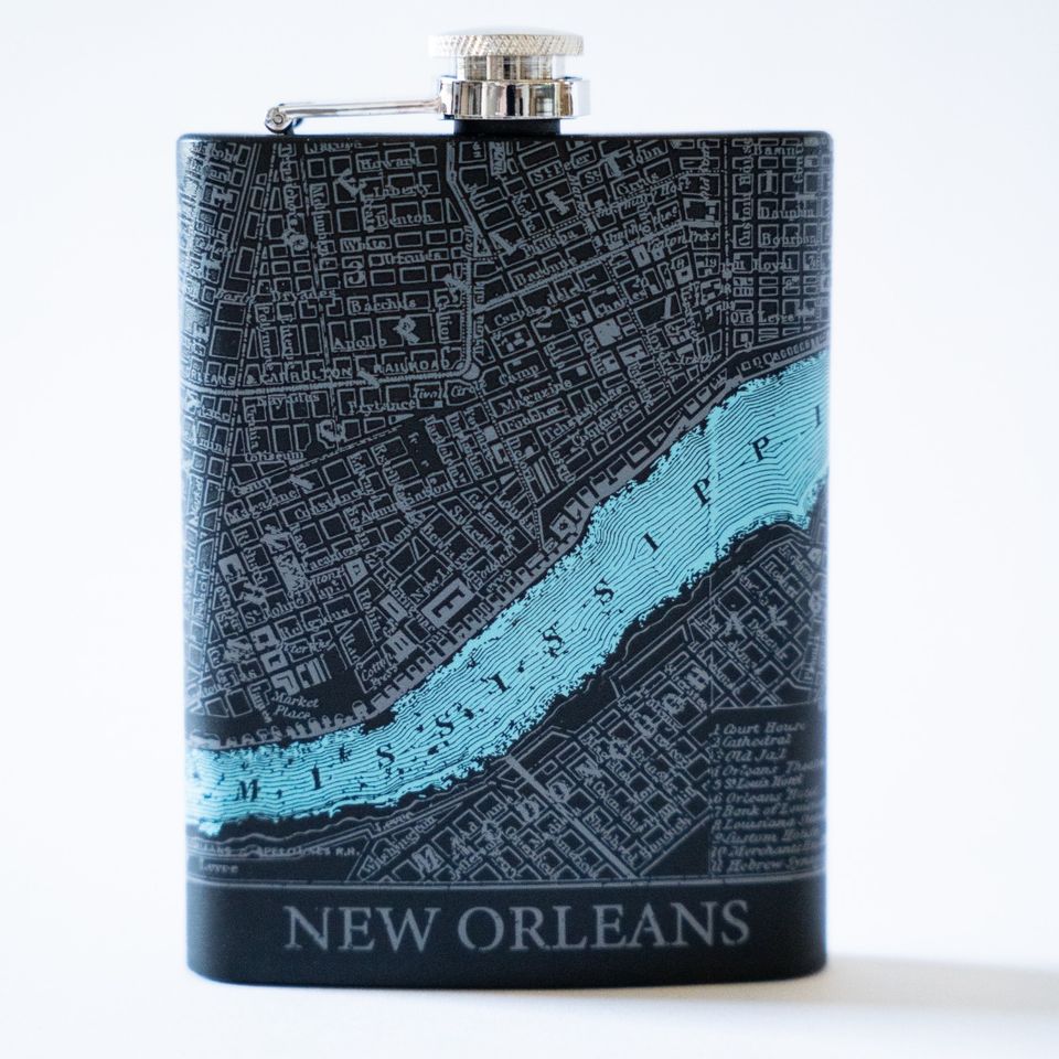 New Orleans Map Flask