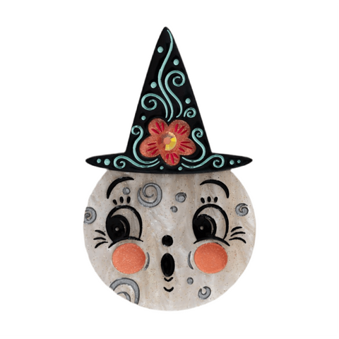 Bloomin' Luna Witch Brooch