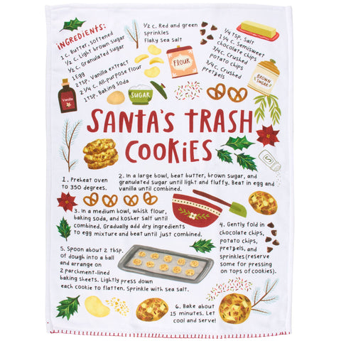 Santa's Trash Cookies Kitchen Towel