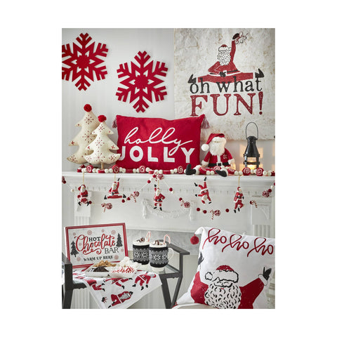 Paper Dancing Santa Garland Red Christmas