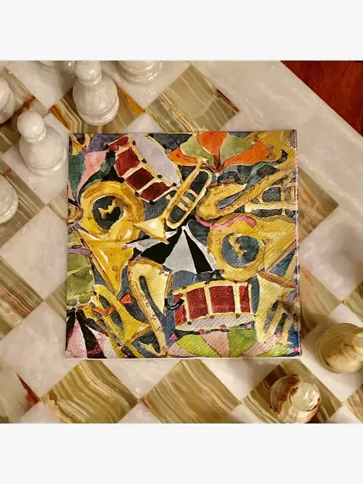 Kathy Schorr Jazz Instruments Cocktail Napkins