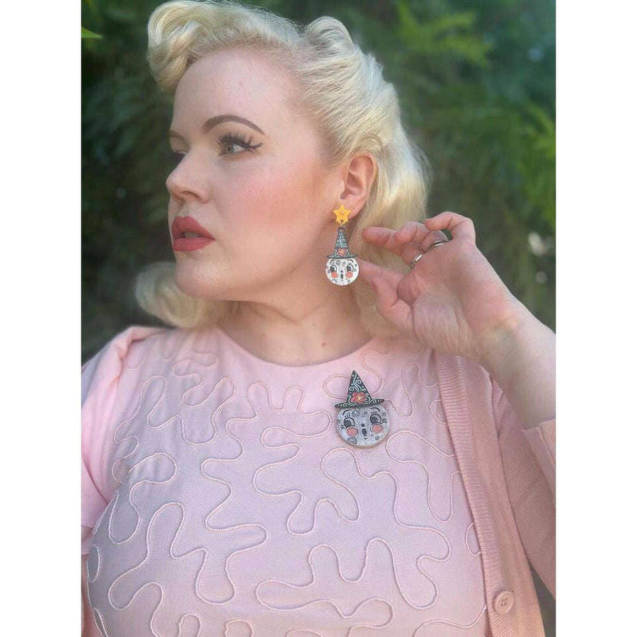 Bloomin' Luna Witch Brooch