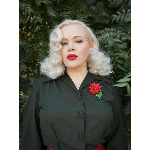 Poinsettia Statement Brooch