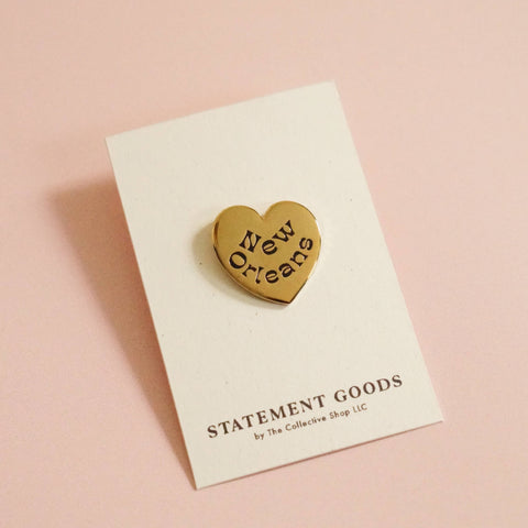 New Orleans Heart Enamel Pin