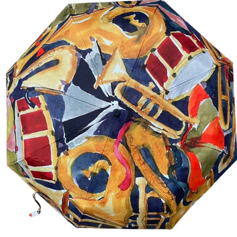 Fest Umbrella with UV Protection, Art by Kathy Schorr: Jazz Instruments