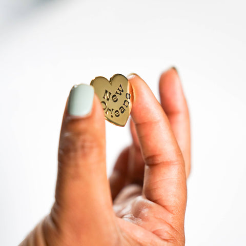 New Orleans Heart Enamel Pin