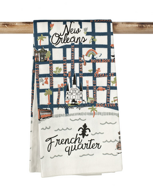 French Quarter Map Kitchen Towel