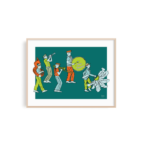 Colorful New Orleans Second Line Art Print : Matte Photo Paper / 8x10