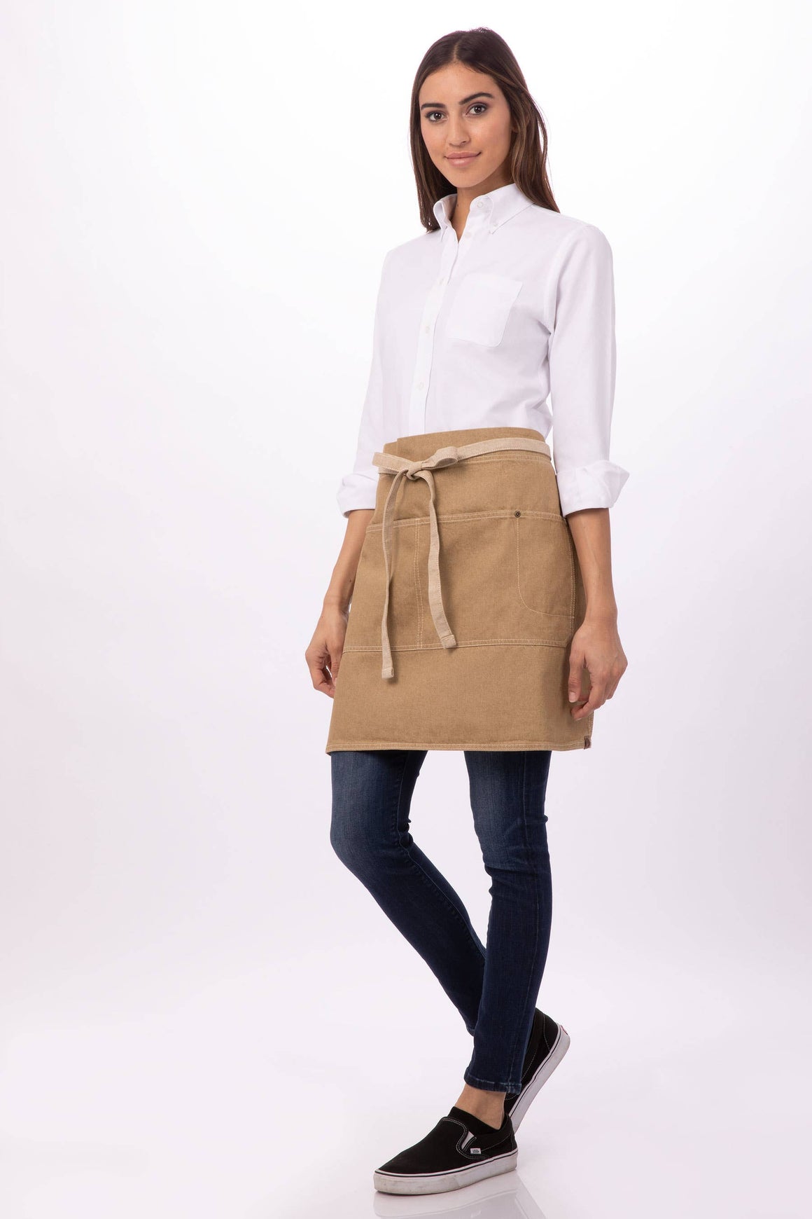 Austin Half Bistro Apron: Natural (Nat) / 19"L x 28"W