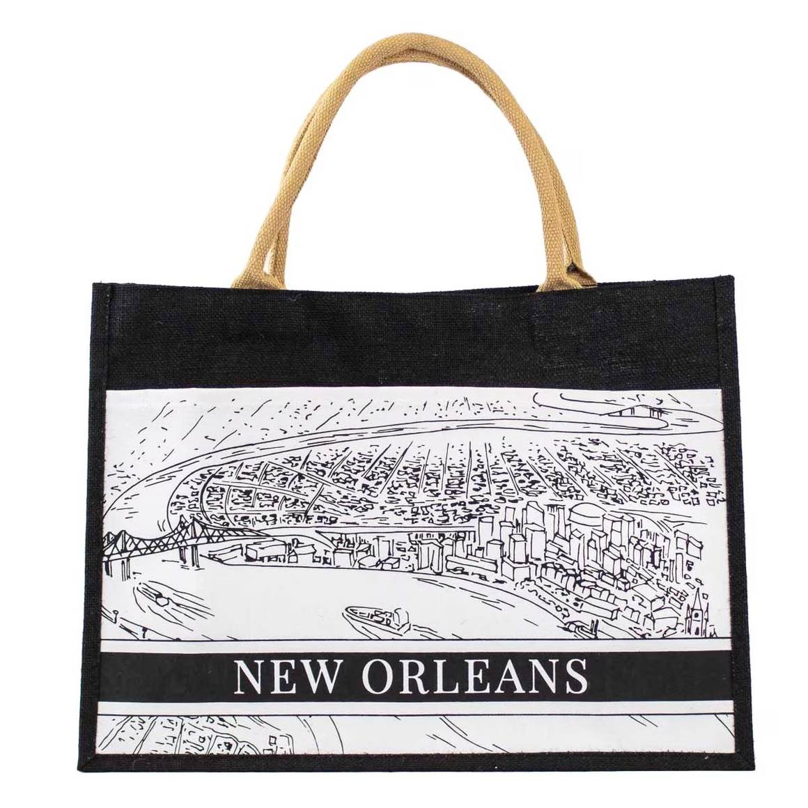 New Orleans Pocket Jute Tote