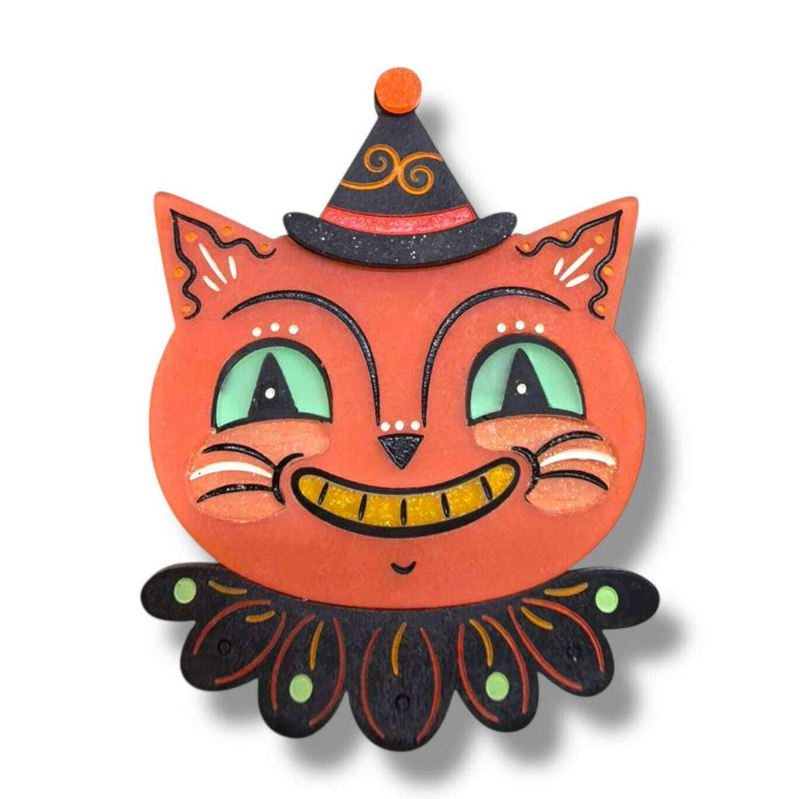 Spunky Copper Cat Brooch