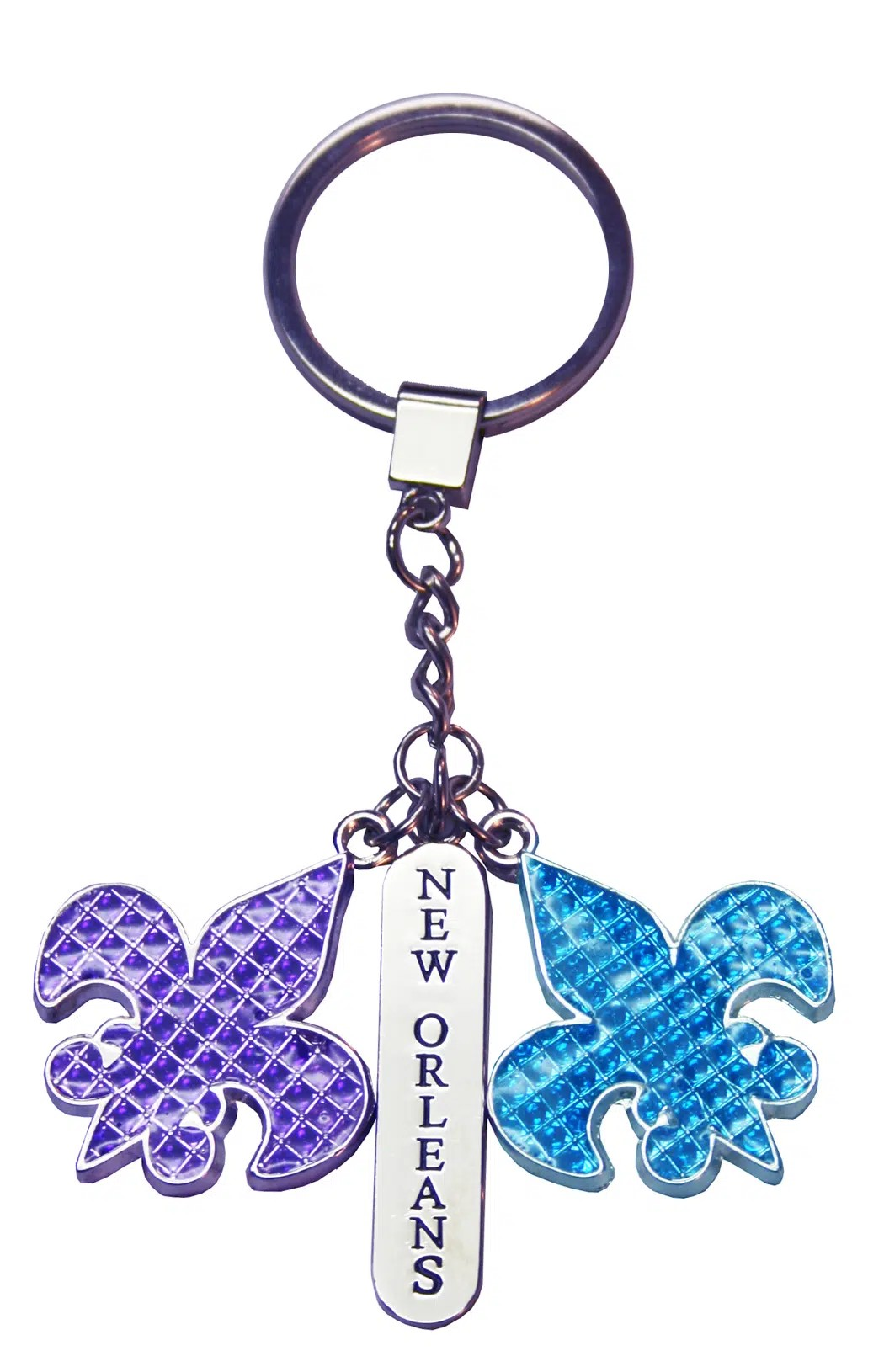 Double Fleur De Lis Bling  Keyring