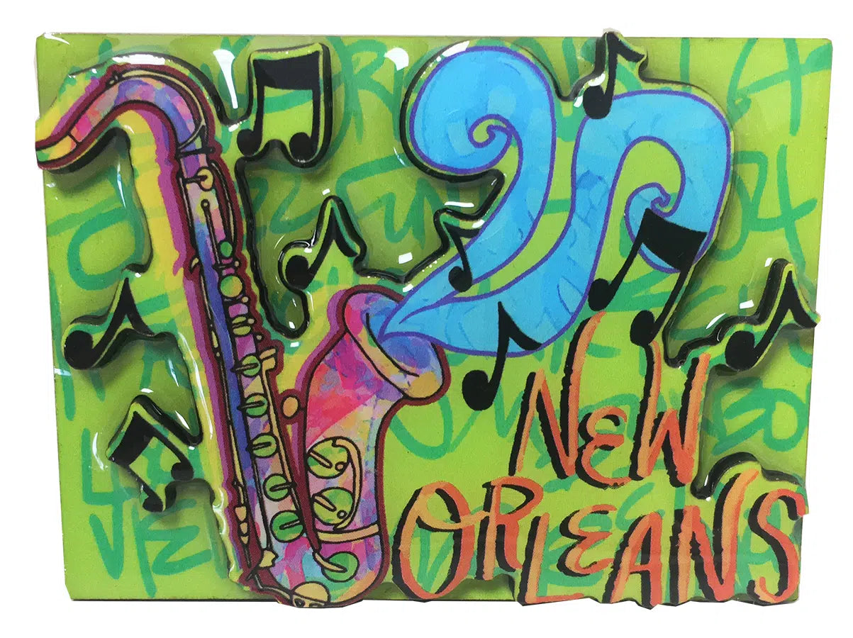 Colorful Sax Sketch Magnet