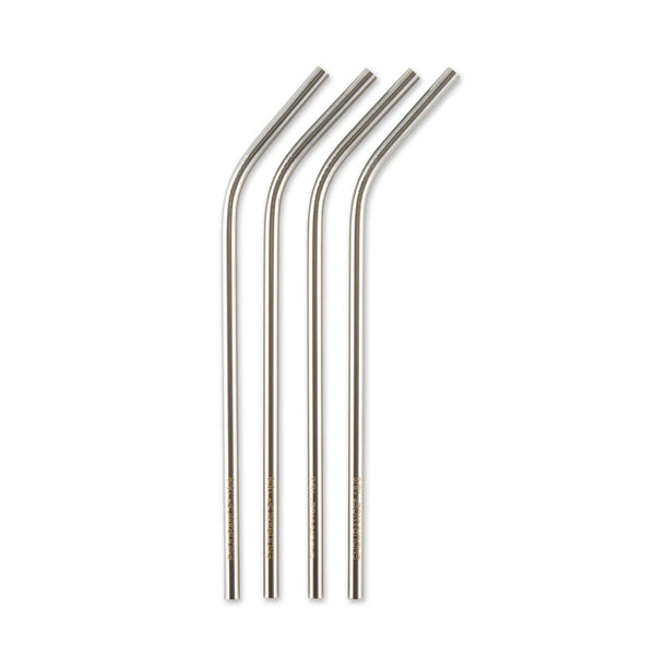 Eco Friendly Stainless Steel Bent Straws (Pack of 4) - New Orleans ...