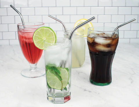 Eco Friendly Stainless Steel Bent Straws (Pack of 4)