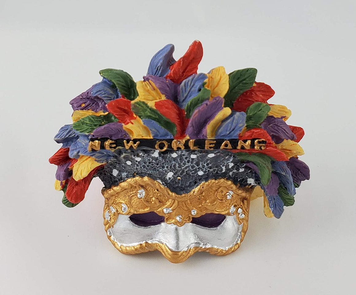 New Orleans Mardi Gras 3D Feather Mask Magnet