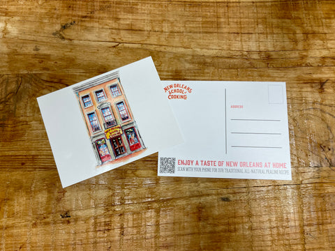 New Orleans School of Cooking Postcard with Recipe