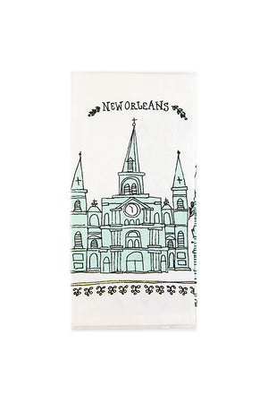 New Orleans St. Louis Cathedral Sketch Tea Towel