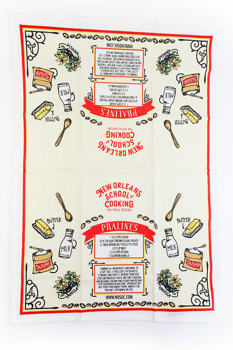 New Orleans School of Cooking Praline Recipe Towel