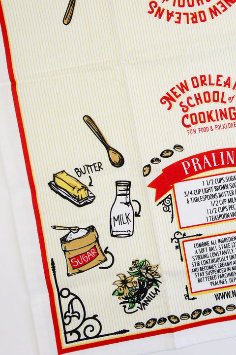 New Orleans School of Cooking Praline Recipe Towel