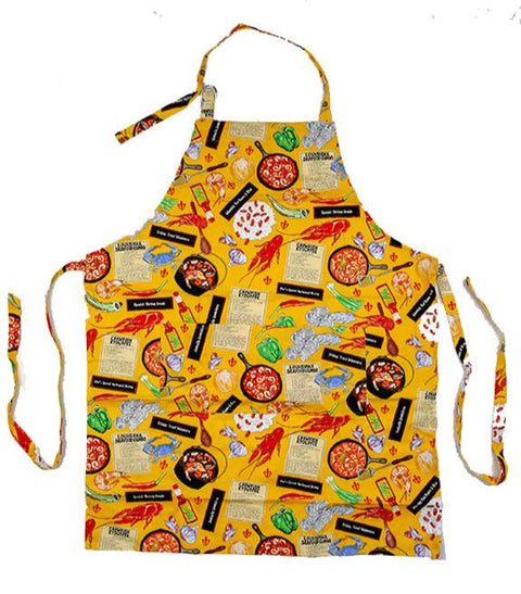 Louisiana Recipe Yellow Kitchen Apron
